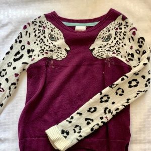 Snow Leopard sweater with sparkle!